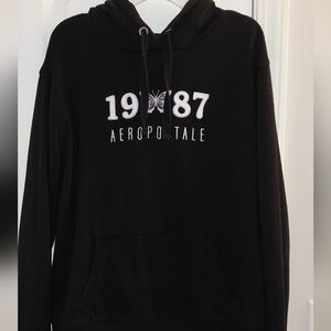 Aeropostale Black Hoodie with White Graphics